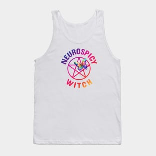 Neurospicy Witch with Rainbow Butterfly Cheeky Witch® Tank Top